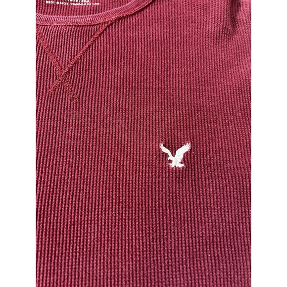 American Eagle Long Sleeve Shirt Maroon 100% Cotton Men's XLT - Picture 4 of 10